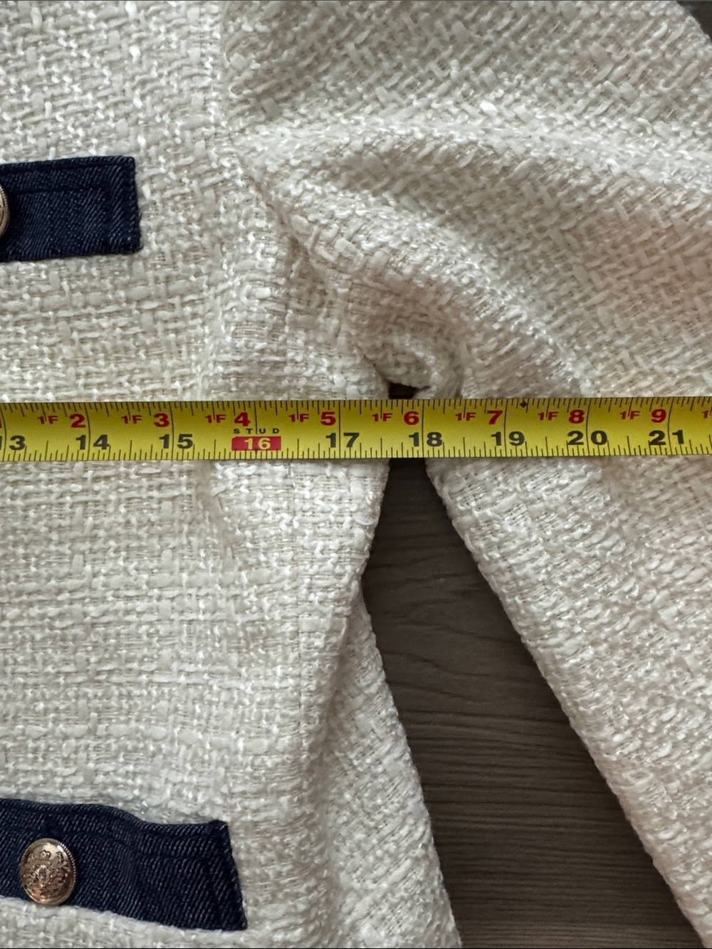 NWT LOFT Denim Trimmed Tweed Jacket - Picture 13 of 13